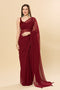 Misha Maroon Georgette One Minute Saree