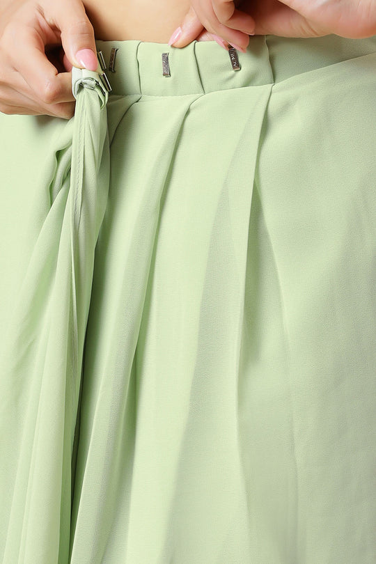 Pari Key Lime Green Georgette One Minute Saree