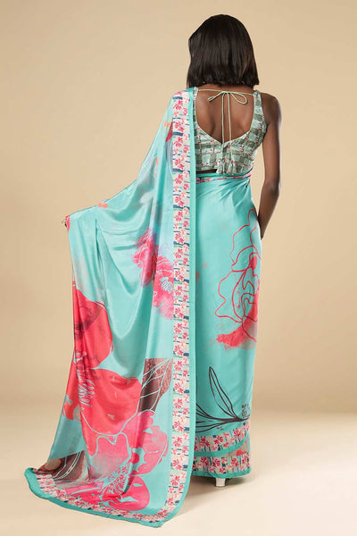 Shop Kriss  Green Floral One Minute Saree at best offer at our  Store - One Minute Saree