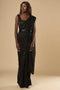 Huda Black Georgette Sequin One Minute Saree