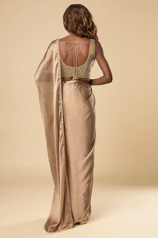 Shop Sula Beige Georgette One Minute Saree at best offer at our  Store - One Minute Saree