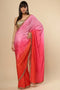 Chandini Pink & Orange Ombre Silk With Gold Sequins Border One Minute Saree