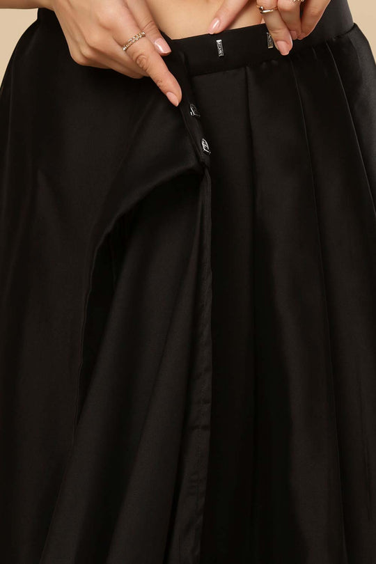 Mayuri Black Zari Border Crepe Silk One Minute Saree