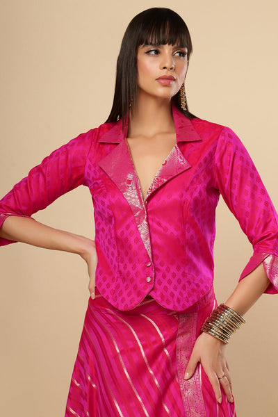 Zaira Pink Art Silk Leheriya Wrap Around Ethnic Saree Skirt