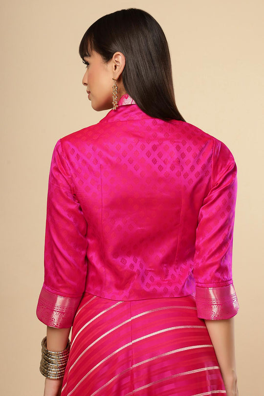 Zaira Pink Art Silk Leheriya Wrap Around Ethnic Saree Skirt