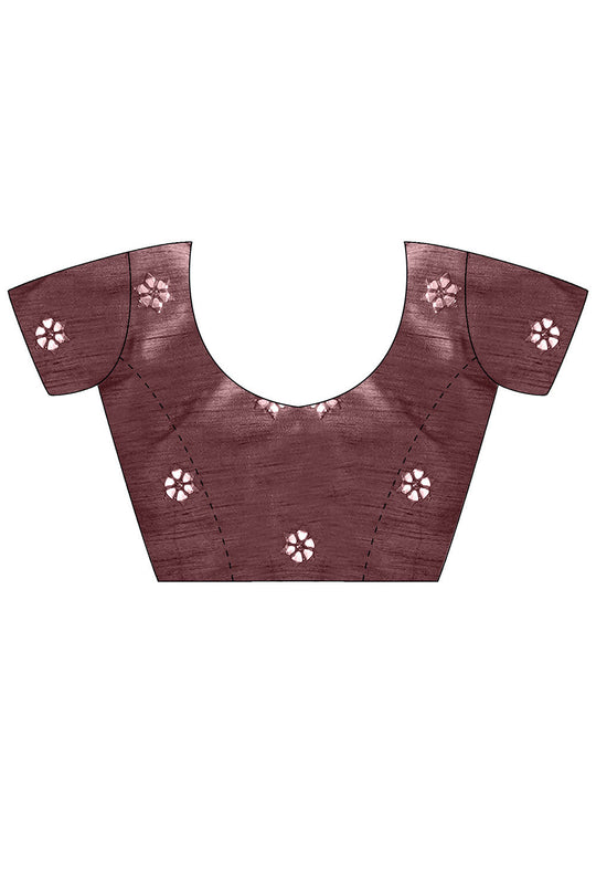 Lori Brown Vichitra Silk Solid Ready To Wear One Minute Saree