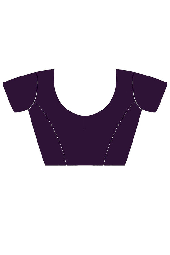 Trisha Purple Georgette Embroidered Ready To Wear One Minute Saree