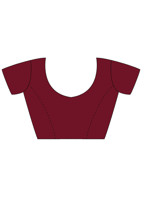 Prerna Maroon Vichitra Silk Embellished Ready To Wear One Minute Saree