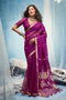 Uma Magenta Pure Munga Silk Handloom Weaving Organza Pallu Ready to Wear Saree