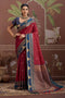 Tessa Red Silk Woven With Zari Work Ready to Wear Saree