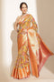 Ella Mustard Soft Silk Kalamkari Printed Ready to Wear Saree