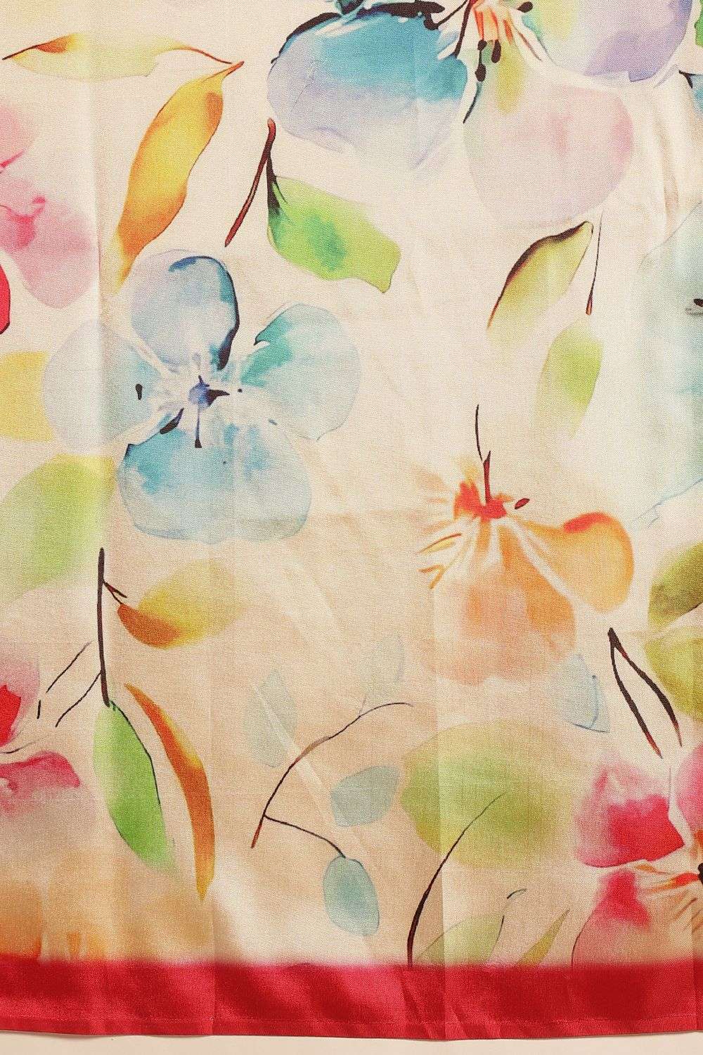 Megha Cream Soft Silk Floral Printed Ready to Wear Saree