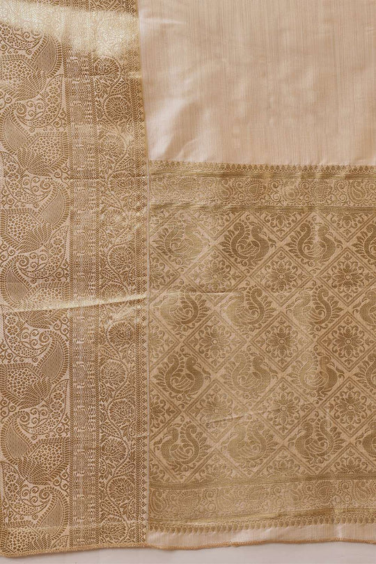 Leisha Beige Soft Silk Woven Ready to Wear One Minute Saree