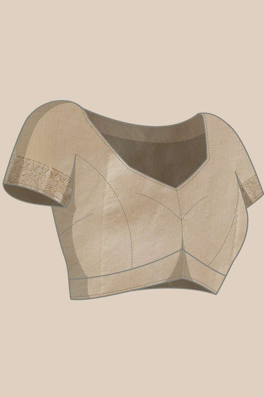 Joy Beige Tissue Woven Ready to Wear One Minute Saree