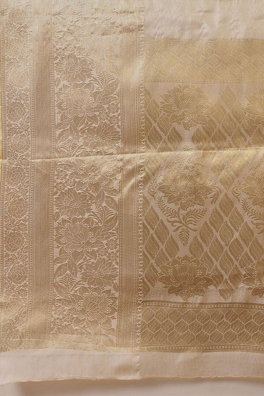 Isa Beige Tissue Woven Ready to Wear One Minute Saree