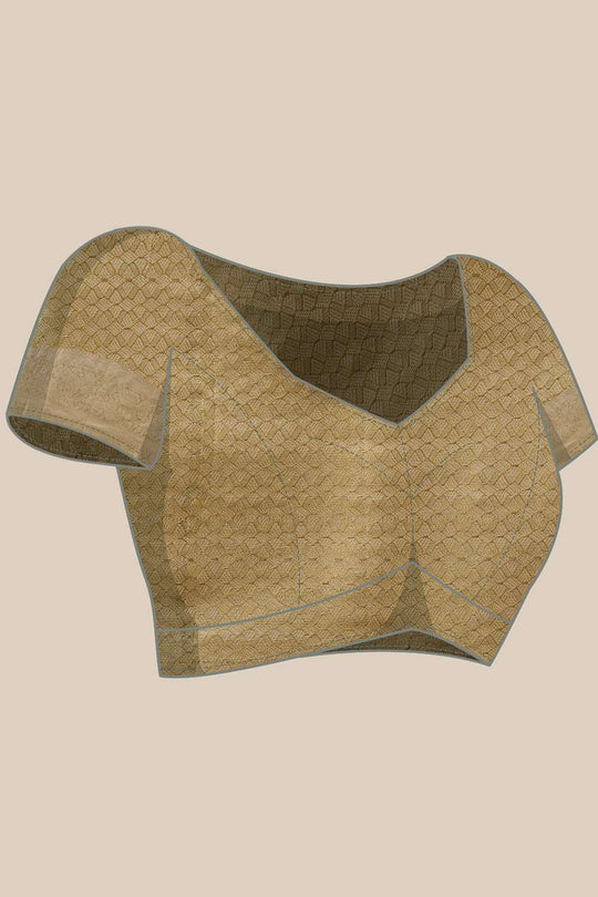 Isa Beige Tissue Woven Ready to Wear One Minute Saree