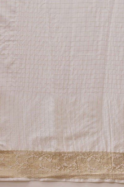 Leana Off White Soft Silk Woven Ready to Wear One Minute Saree