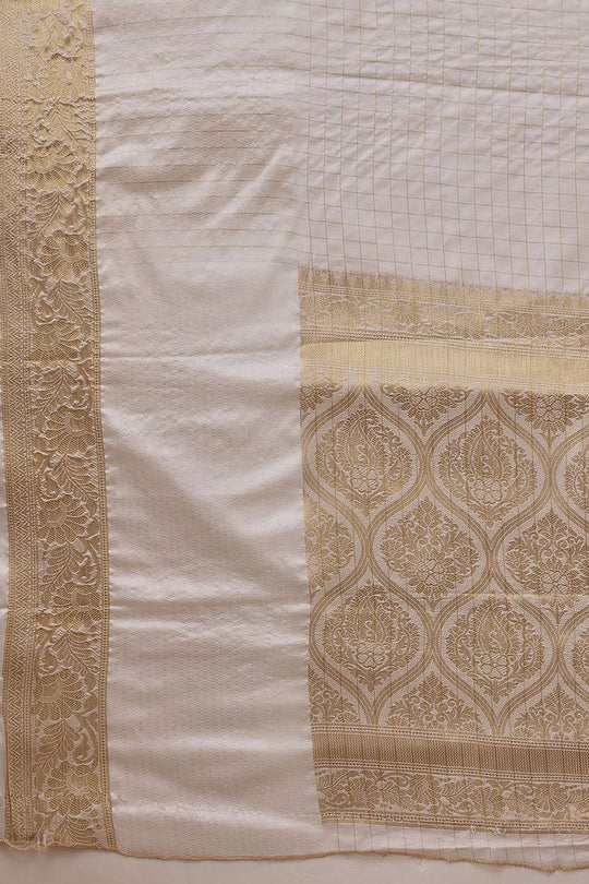 Leana Off White Soft Silk Woven Ready to Wear One Minute Saree