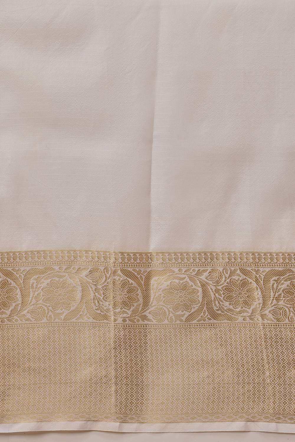 Nina Off White Muga Silk Woven Ready to Wear One Minute Saree