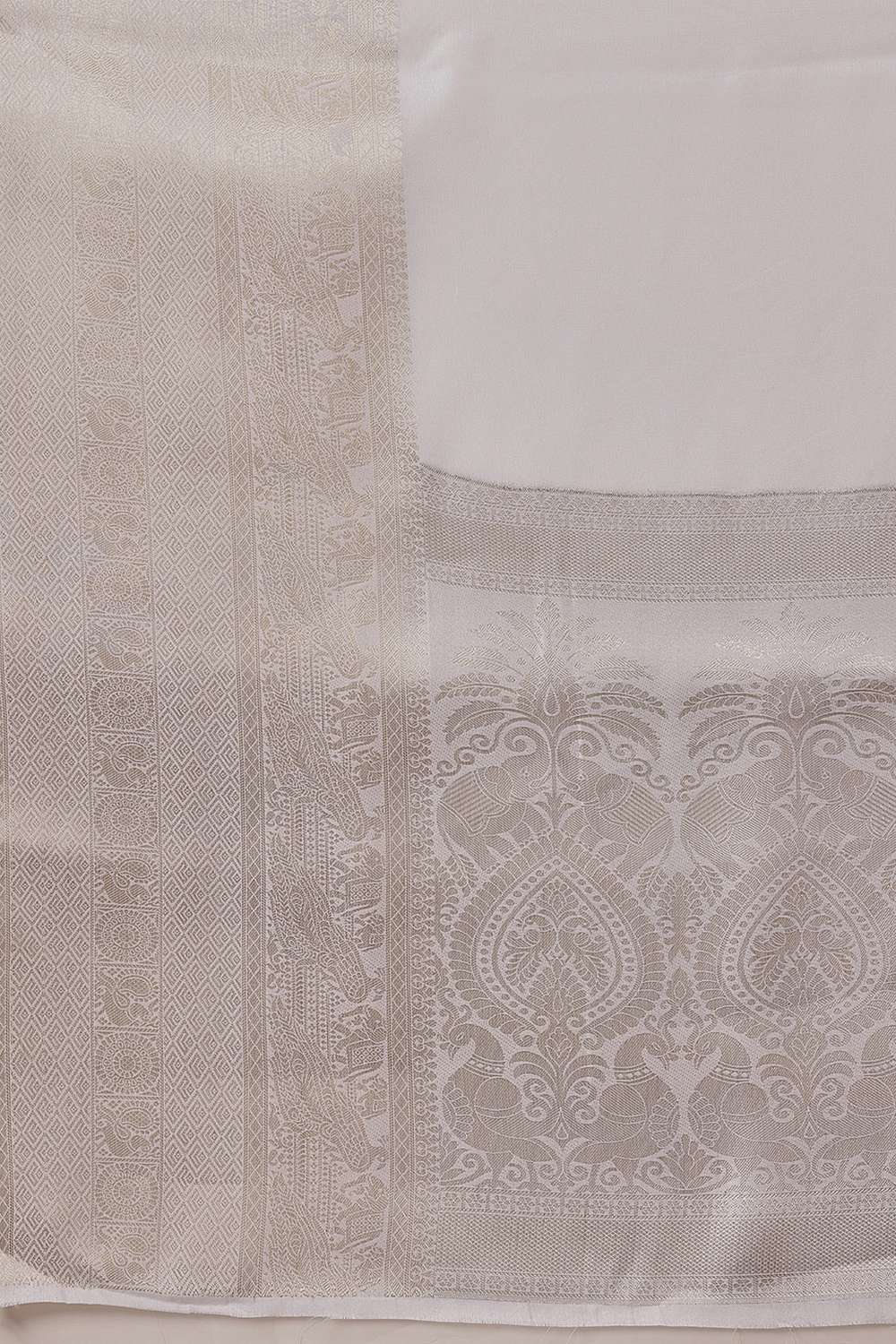 Jaya Off White Soft Silk Woven Ready to Wear One Minute Saree