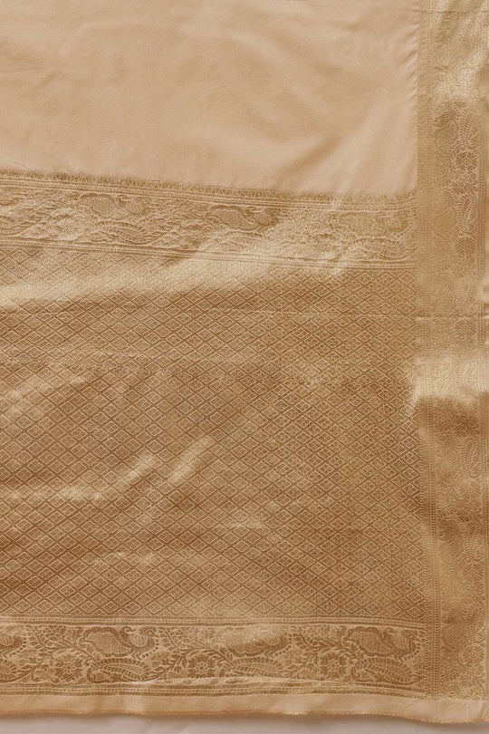 Avni Beige Soft Silk Woven Ready to Wear One Minute Saree