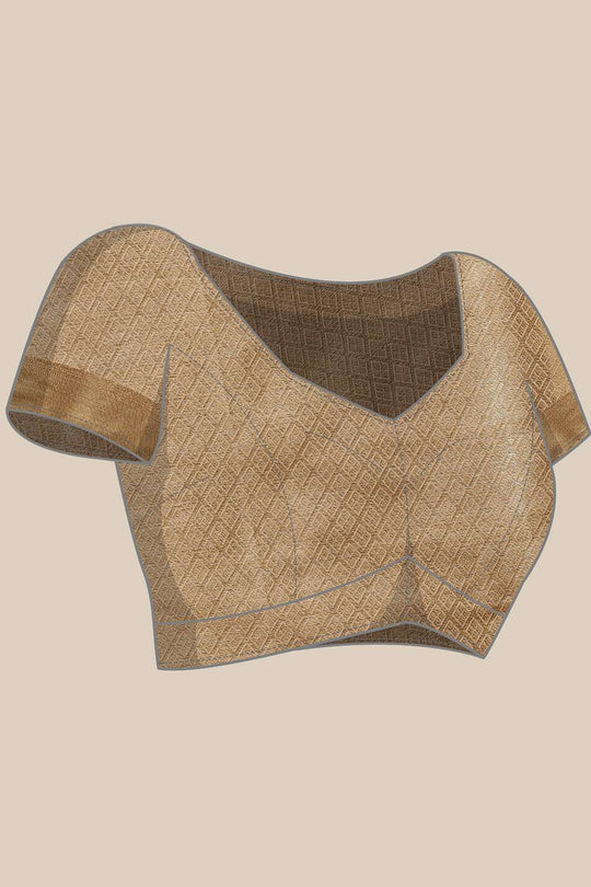 Avni Beige Soft Silk Woven Ready to Wear One Minute Saree