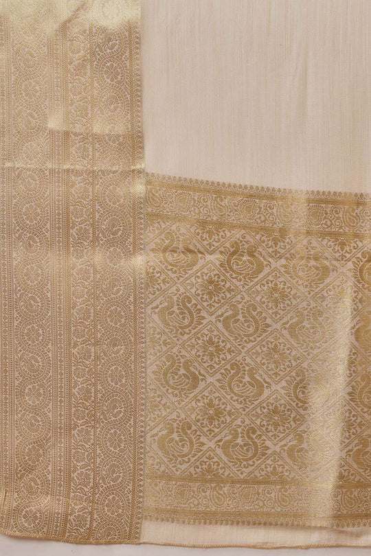 Prisha Beige Georgette Woven Ready to Wear One Minute Saree