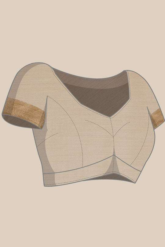 Prisha Beige Georgette Woven Ready to Wear One Minute Saree