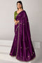 Sandie Purple Silk Floral Woven Ready to Wear Saree