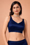 Aria Dark Blue Thin Strap Sleeveless Satin Comfort Stretchƒ?› Blouse