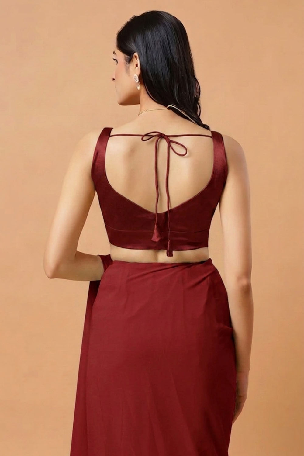 Aria Red Thin Strap Sleeveless Satin Comfort Stretchƒ?› Blouse