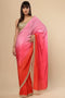 Chandini Pink & Orange Ombre Silk With Gold Sequins Border One Minute Saree