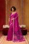 Rosa Rani Pink Munga Cotton Saree with Organza Weaving Pallu Ready to Wear Saree