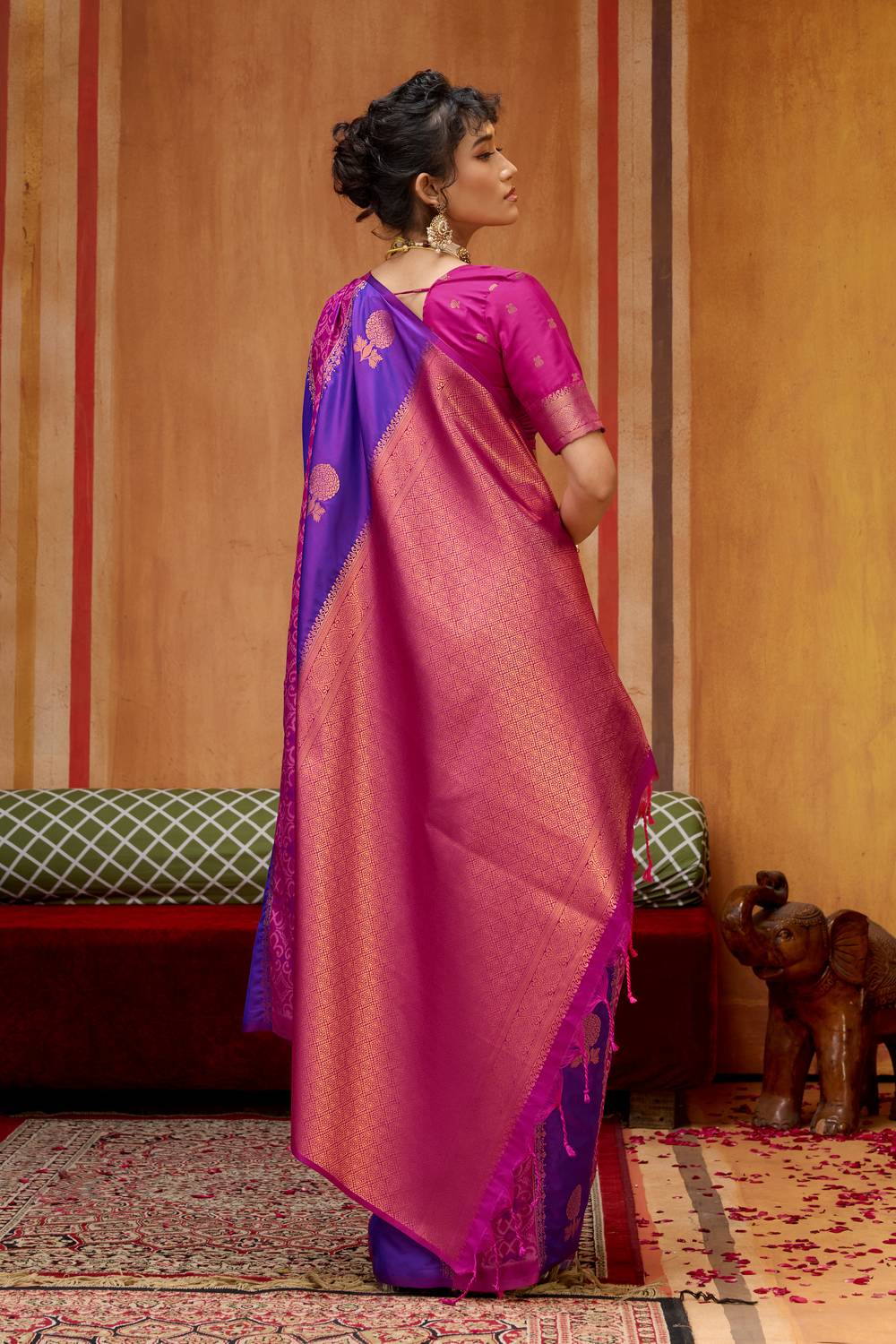 Ayra Purple & Magenta Pure Silk Woven Ready to Wear Saree