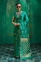 Anisa Emerald Green Pure Satin Handloom Weaving Ready to Wear Saree