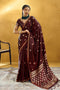 Pearl Maroon Pure Satin Handloom Weaving Ready to Wear Saree
