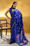 Pearl Royal Blue Pure Satin Handloom Weaving Ready to Wear Saree