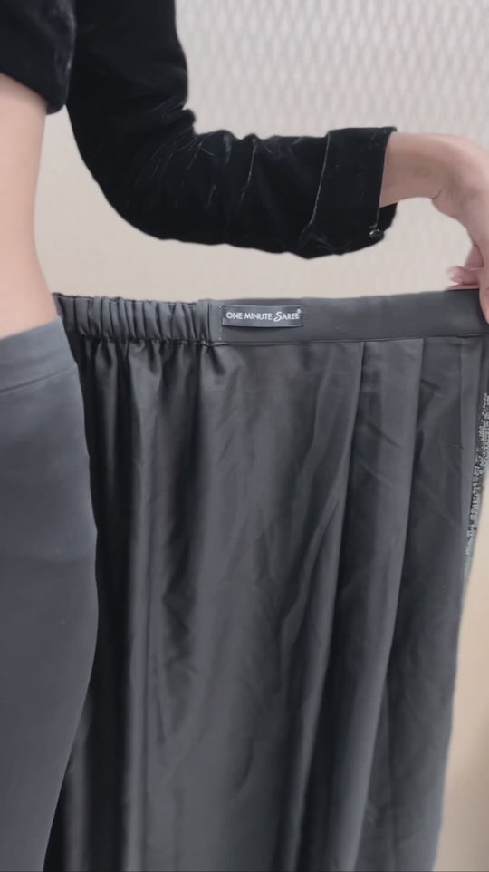 Elana Black Viscose Georgette Sequins One Minute Saree