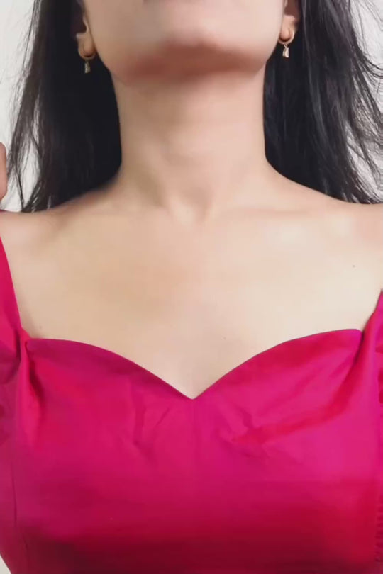 Urvi Orange & Magenta Silk Blend Paisley Dharmavaram One Minute Saree