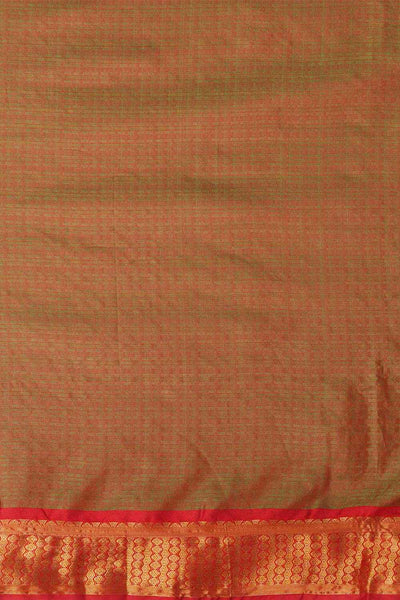 Aura Orange Aura Silk Abstract Woven Design Taant One Minute Saree