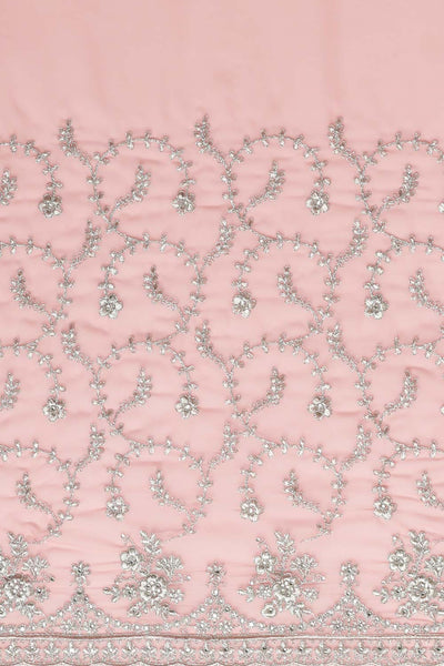 Buy Lavina Pink Embroidered Georgette One Minute Saree Online - Front