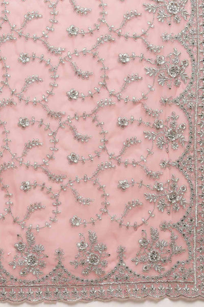 Buy Lavina Pink Embroidered Georgette One Minute Saree Online - Side