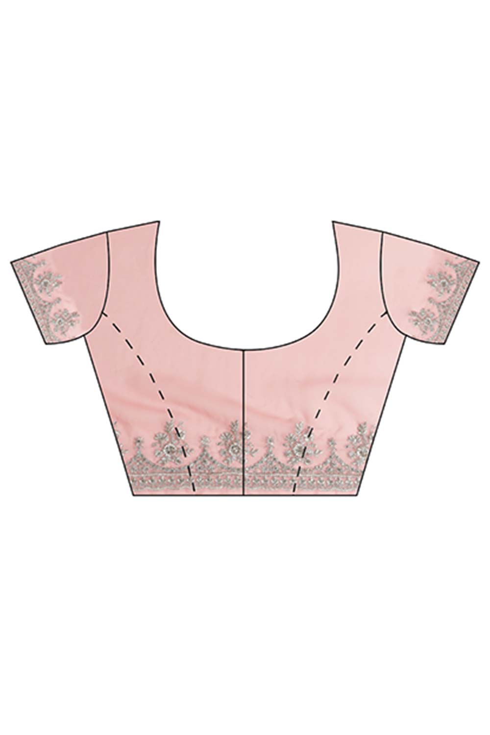 Buy Lavina Pink Embroidered Georgette One Minute Saree Online - Zoom In