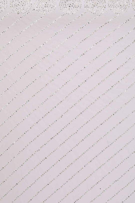 Buy Prachi White Net Thread Embroidered One Minute Saree Online - Back