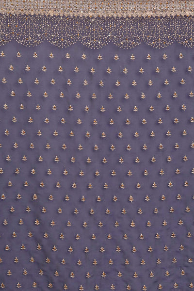 Buy Nina Navy Art Silk Golden Zari Embroidered One Minute Saree Online - Back