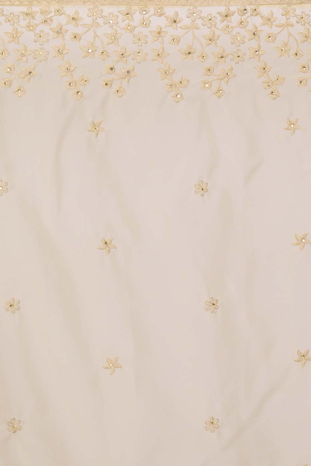 Buy Luna Beige Organza Self Thread Embroidered One Minute Saree Online - Back