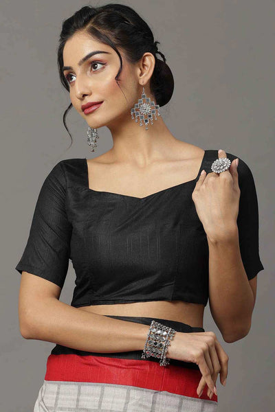 Buy Riya Bhagalpuri Silk Grey Printed Designer One Minute Saree Online - Side