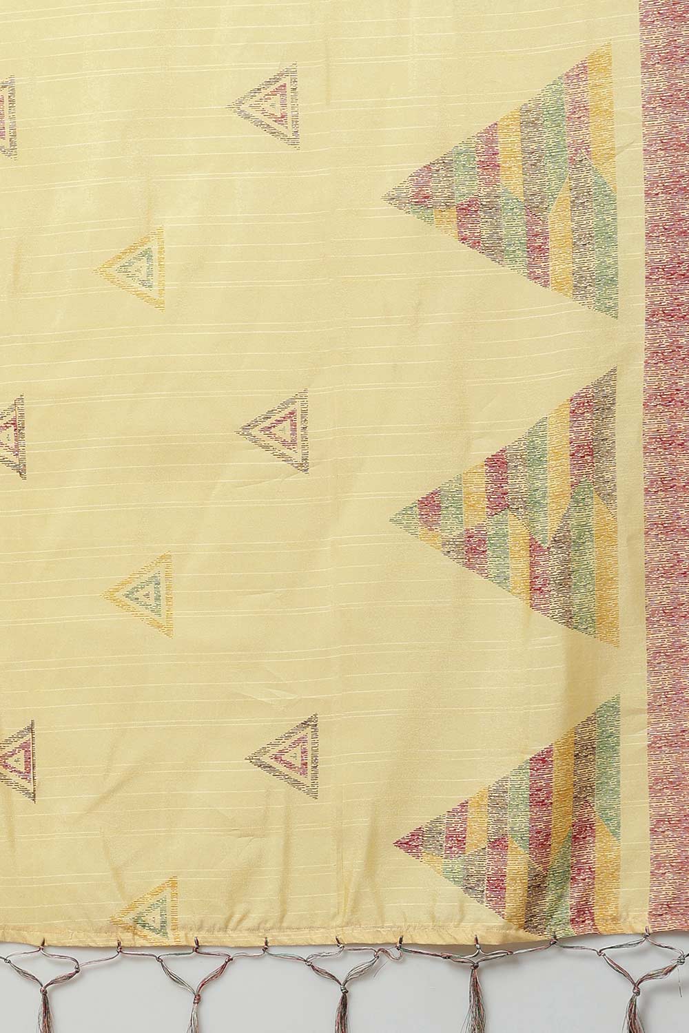 Buy Lucia Bhagalpuri Silk Yellow Printed One Minute Saree Online - Front