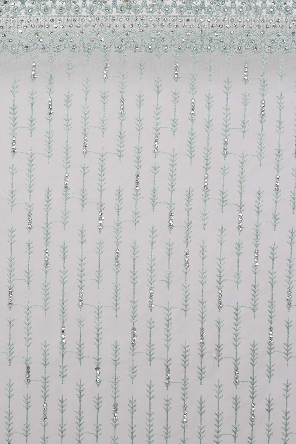 Buy Ziara Green Net Thread Embroidered One Minute Saree Online - Back