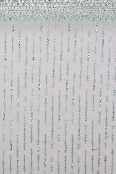 Buy Ziara Green Net Thread Embroidered One Minute Saree Online - Back